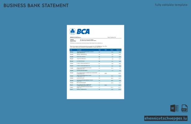 BCA Bank Organisationsdokumentation – Beispielvorschau in Word und PDF